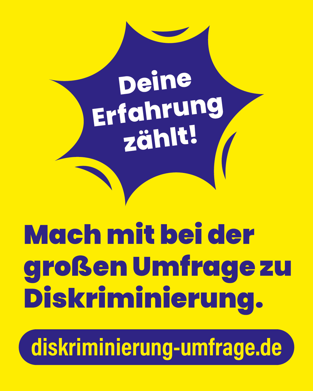 Aufruf zum Mitmachen
© Antidiskriminierungsstelle Aufruf zum Mitmachen
© Antidiskriminierungsstelle