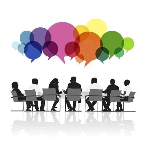 sitzende Menschen im Dialogprozess 
&copy; Vecteezy